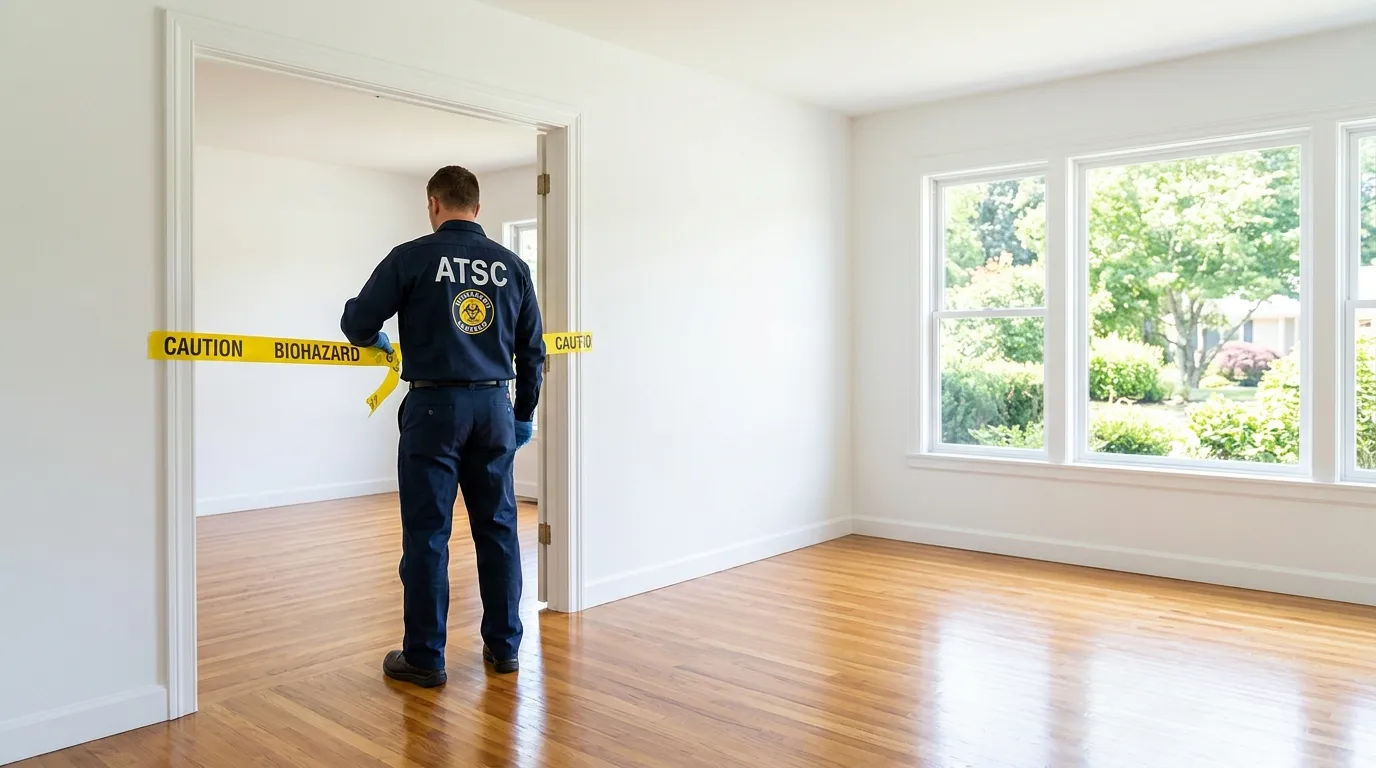 Certified biohazard cleanup crew performing Decomposition Cleanup in Seaford